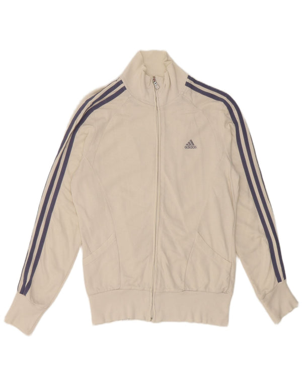 Adidas Womens Tracksuit Top Jacket Small White Cotton