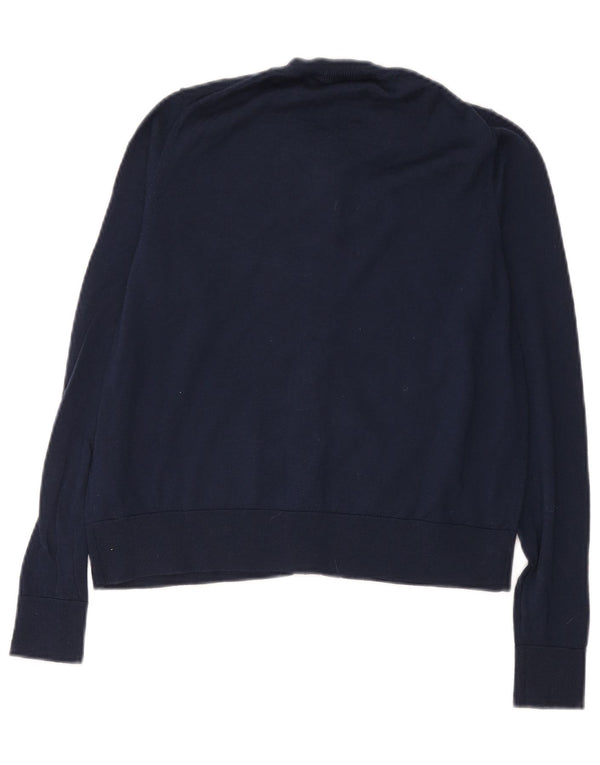 Marks & Spencer Dame Crop Cardigan Sweater UK 14 Medium Navy Blue Wool