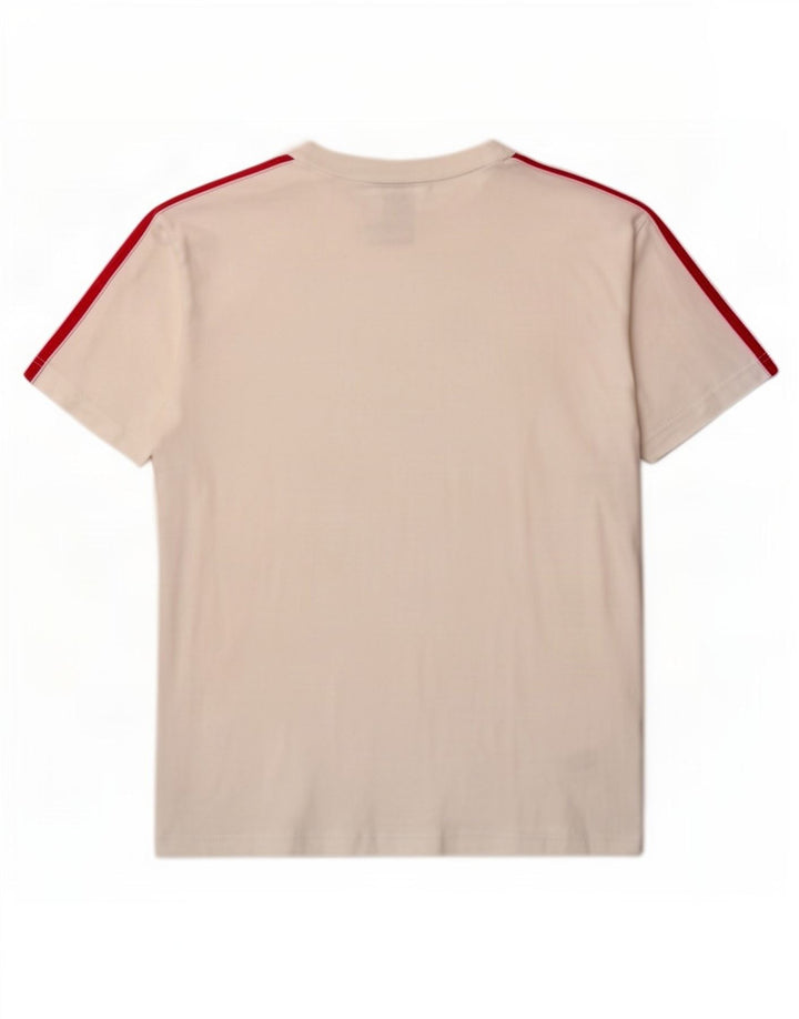 Adidas Dame T-Shirt Top UK 12 Medium Hvid Bomuld