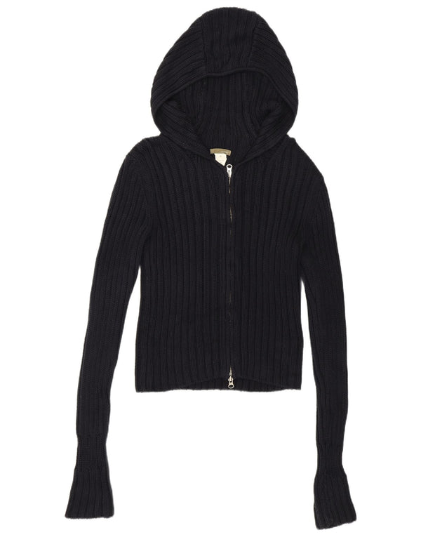 J. CREW Sweater med hætte til kvinder UK 6 XS marineblå bomuld