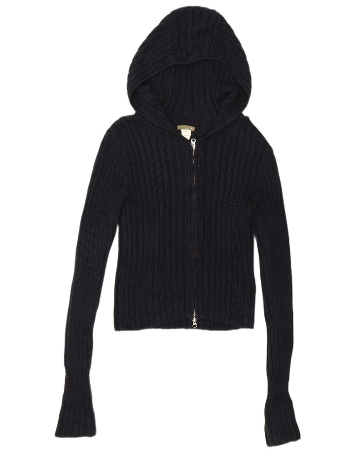 J. CREW Sweater med hætte til kvinder UK 6 XS marineblå bomuld