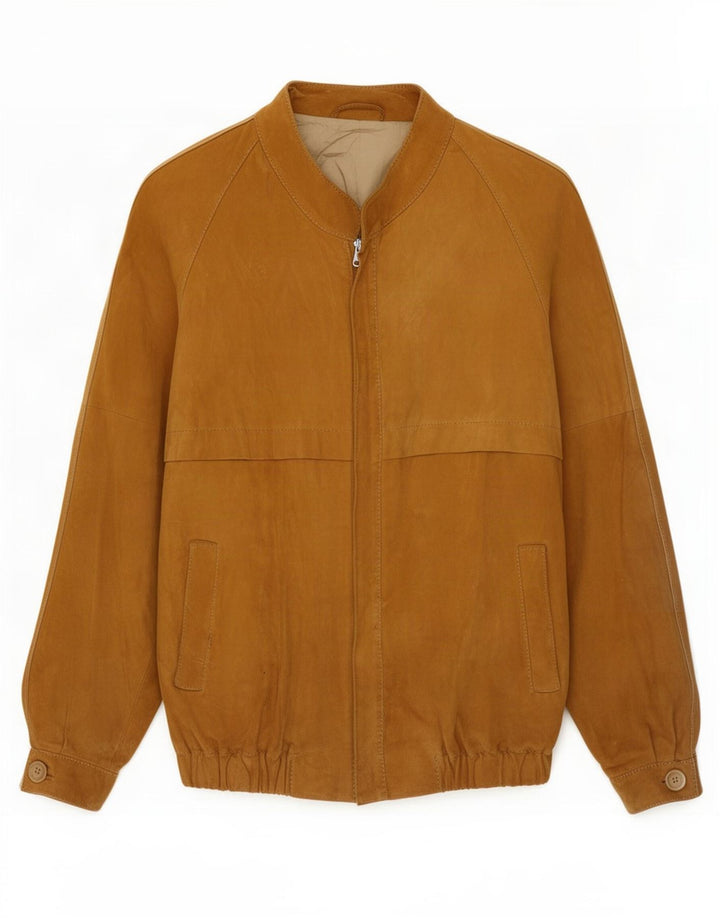 Vintage herre ruskind bomberjakke UK 36 Small Beige