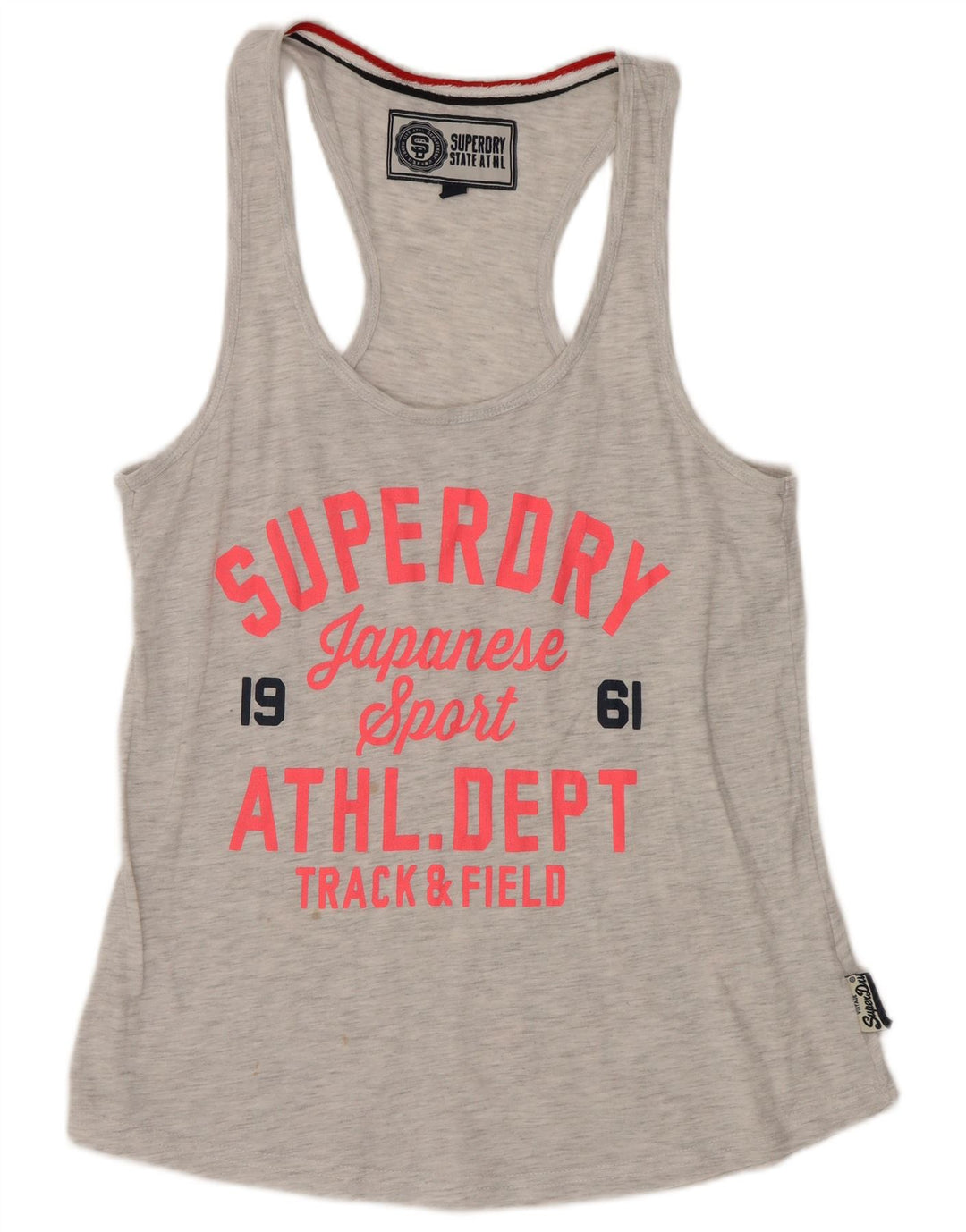 Superdry grafisk vest til mænd, lille grå flækket polyester