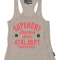 Superdry grafisk vest til mænd, lille grå flækket polyester