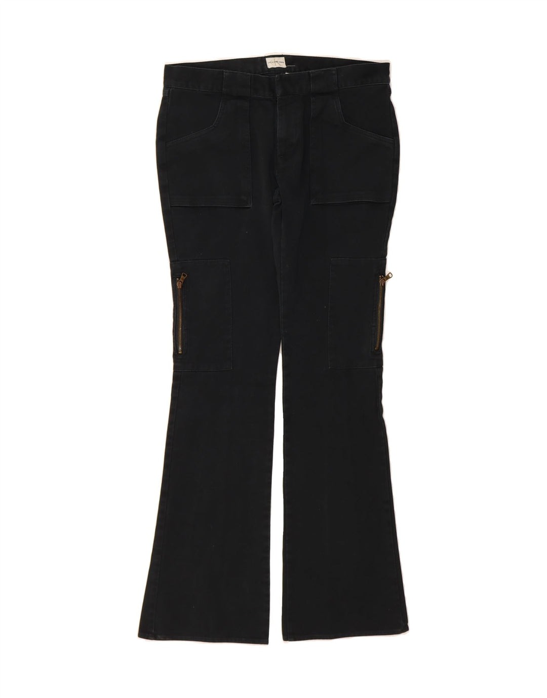 CALVIN KLEIN Womens Bootcut Cargo Trousers W31 L34 Black Cotton Vintage Calvin Klein and Second-Hand Calvin Klein from Messina Hembry 