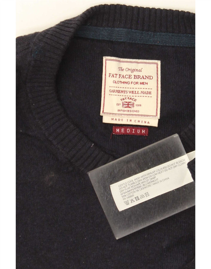 Fat Face Herre V-hals sweater Medium Marineblå Bomuld
