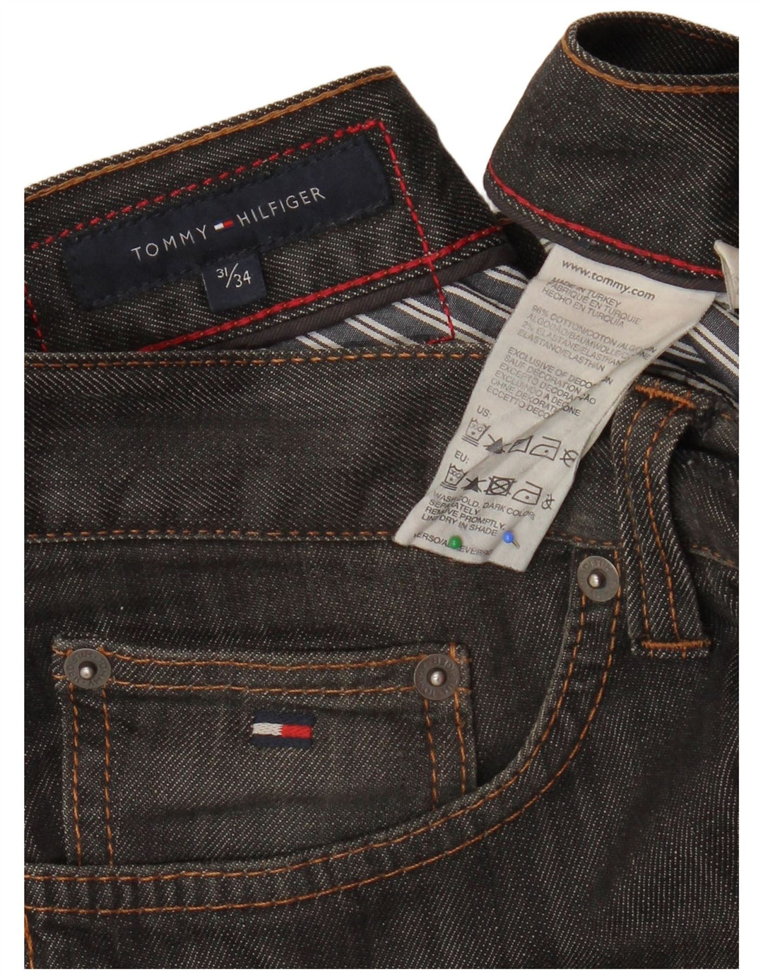 TOMMY HILFIGER Straight jeans til mænd W31 L28 Grå bomuld