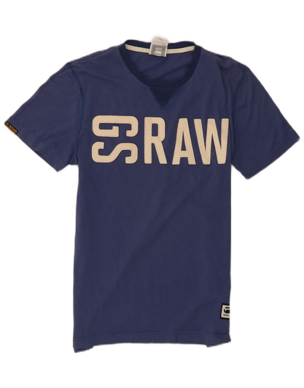 G-Star Herre grafisk T-shirt Top Medium Navyblå Bomuld