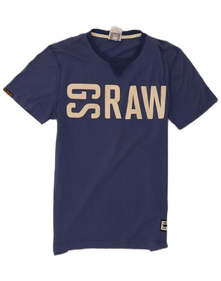 G-Star Herre grafisk T-shirt Top Medium Navyblå Bomuld