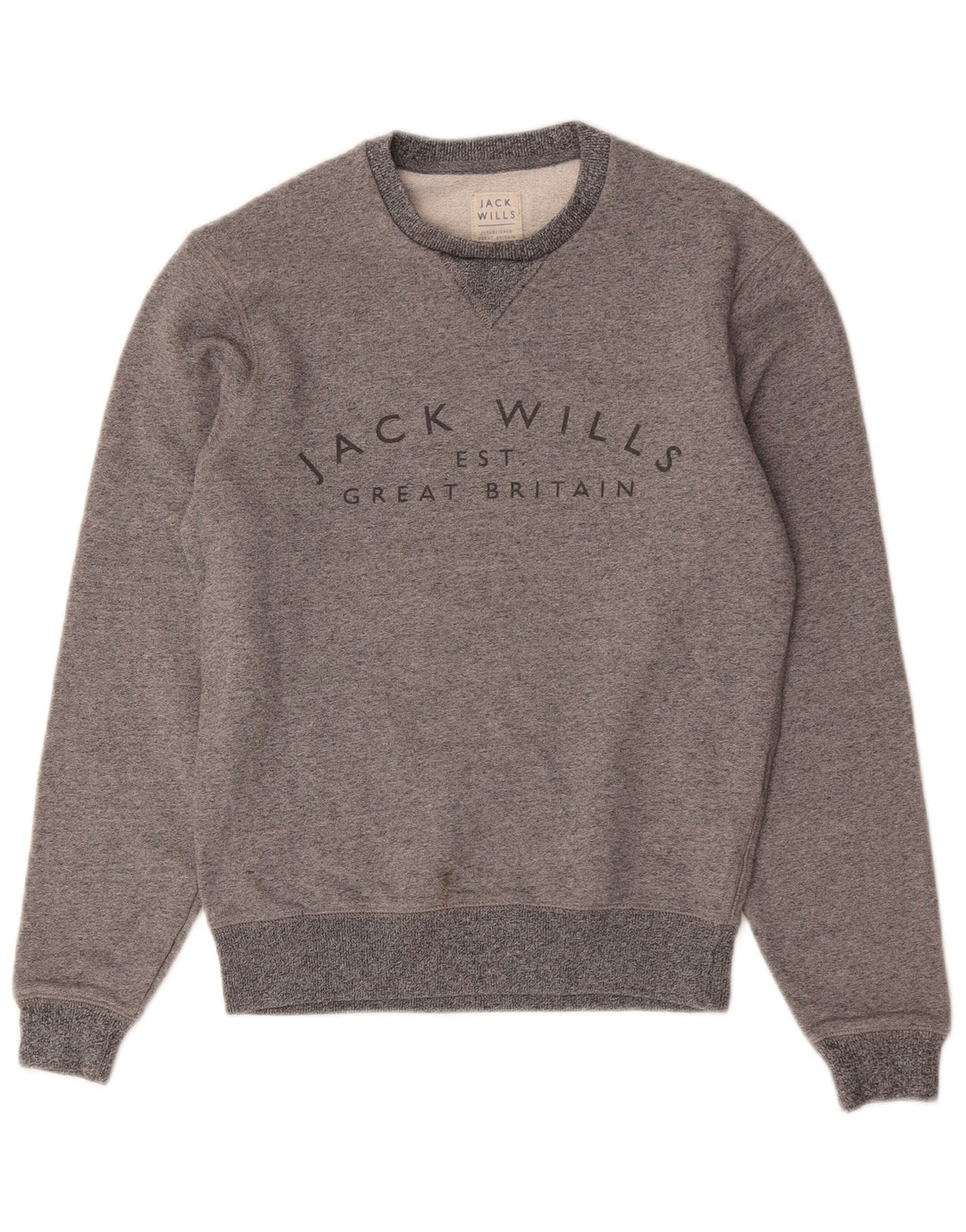 Jack Wills Herre grafisk sweatshirt Jumper XS Grå Flecked Bomuld