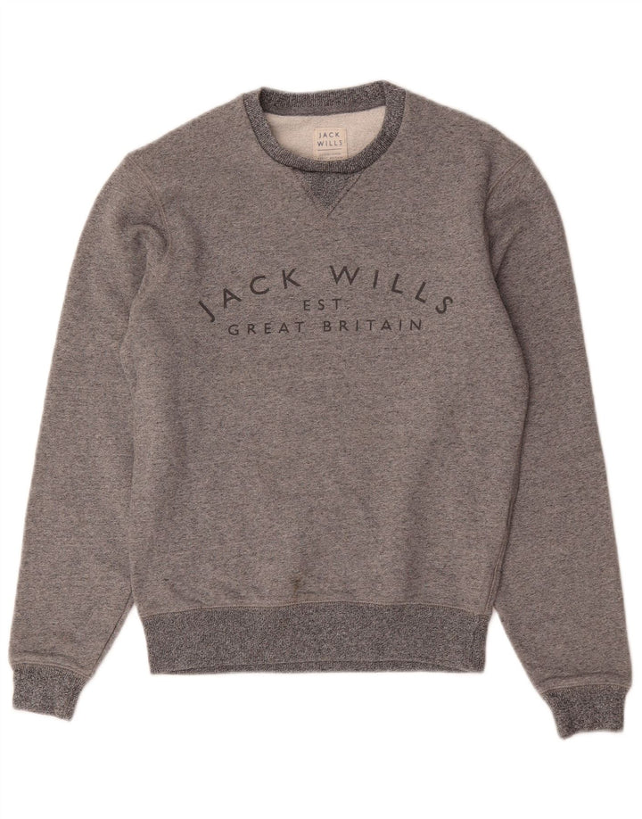 Jack Wills Herre grafisk sweatshirt Jumper XS Grå Flecked Bomuld