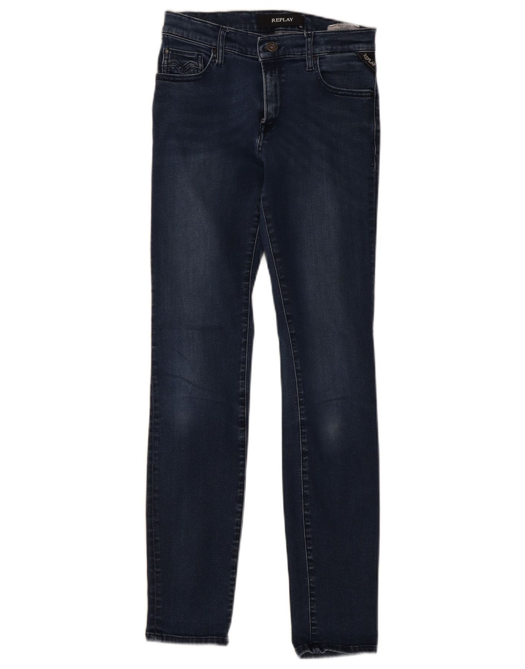 REPLAY Dame Skinny Jeans W26 L30 Blå Bomuld