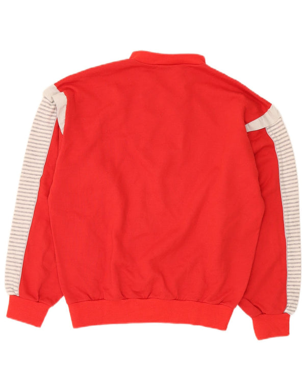 Lotto Herre Button Neck Jumper Sweater Lille Rød Colourblock Bomuld