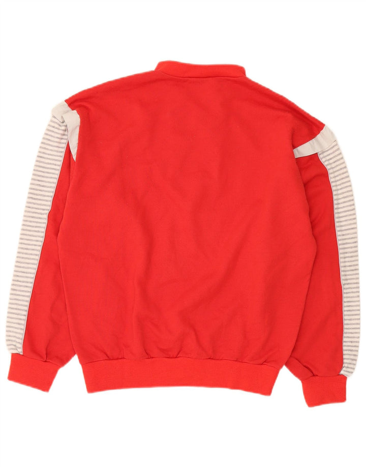 Lotto Herre Button Neck Jumper Sweater Lille Rød Colourblock Bomuld