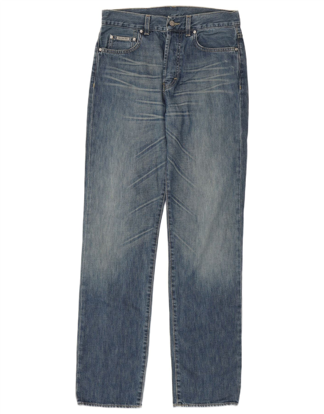 Calvin Klein Straight Jeans til mænd W30 L34 Blå Bomuld