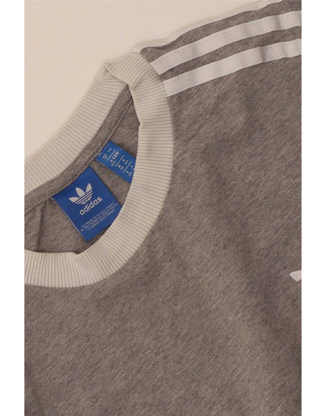 Adidas Graphic Sweatshirt Jumper UK 12 Medium Grey Colourblock