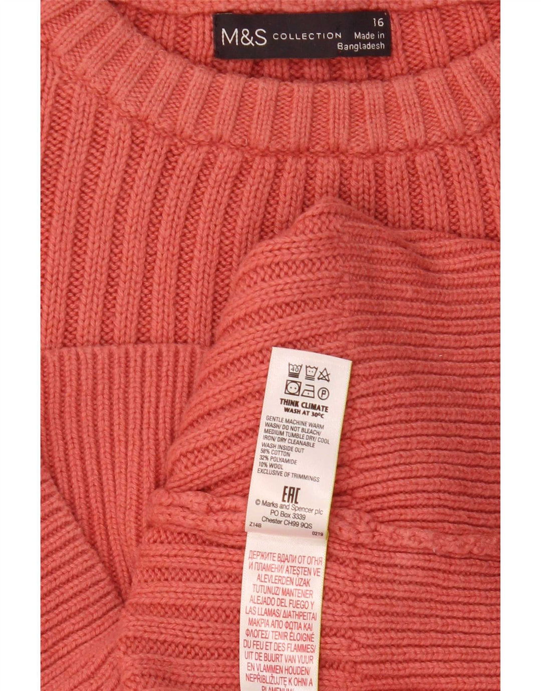 Marks & Spencer Dame sweater med rund hals DK 16 Large Pink