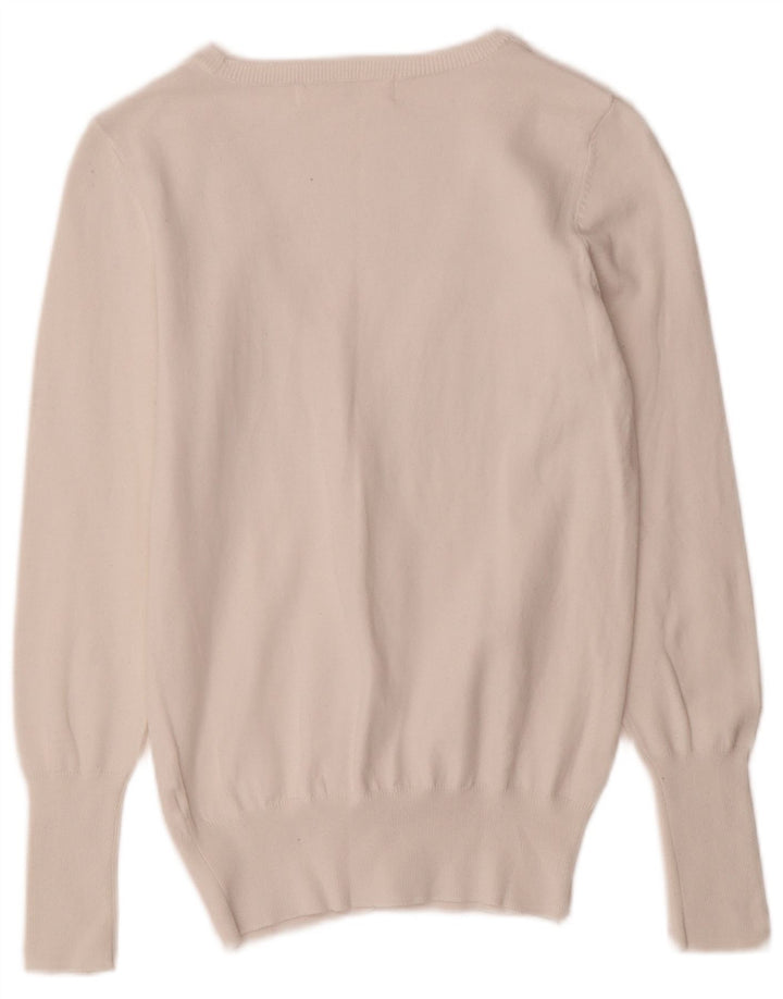 Zara Dame Cardigan Sweater UK 12 Medium White