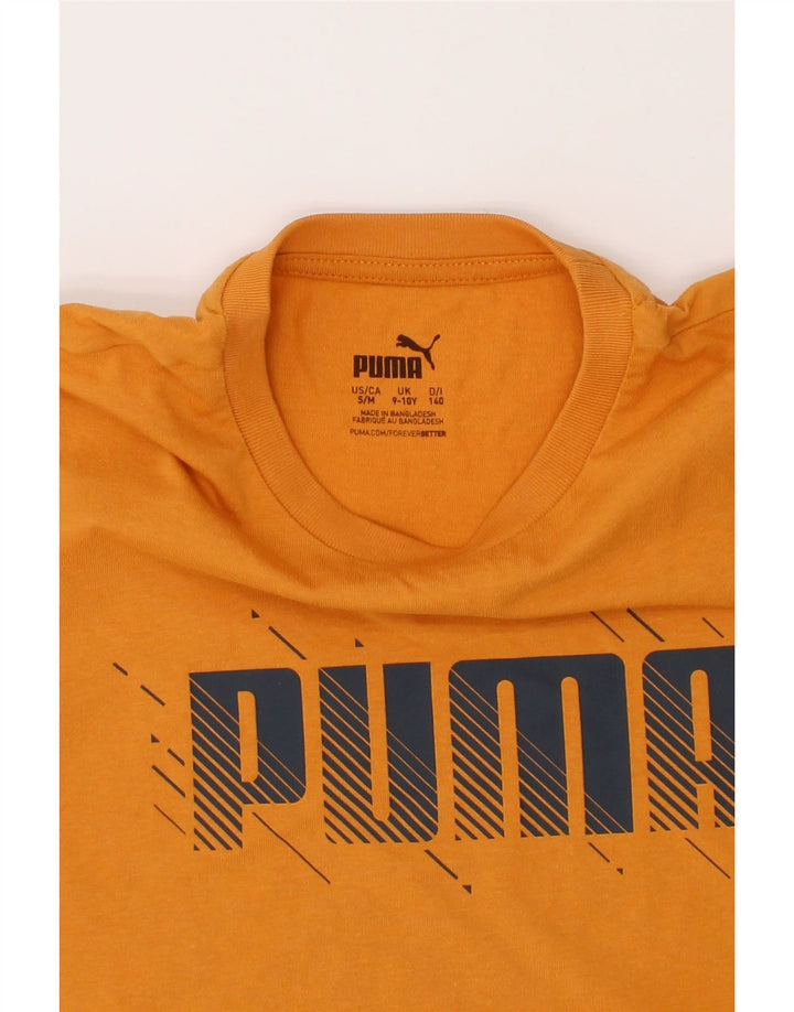 PUMA Boys Graphic T-Shirt Top 9-10 Years  Orange Cotton Vintage Puma and Second-Hand Puma from Messina Hembry 