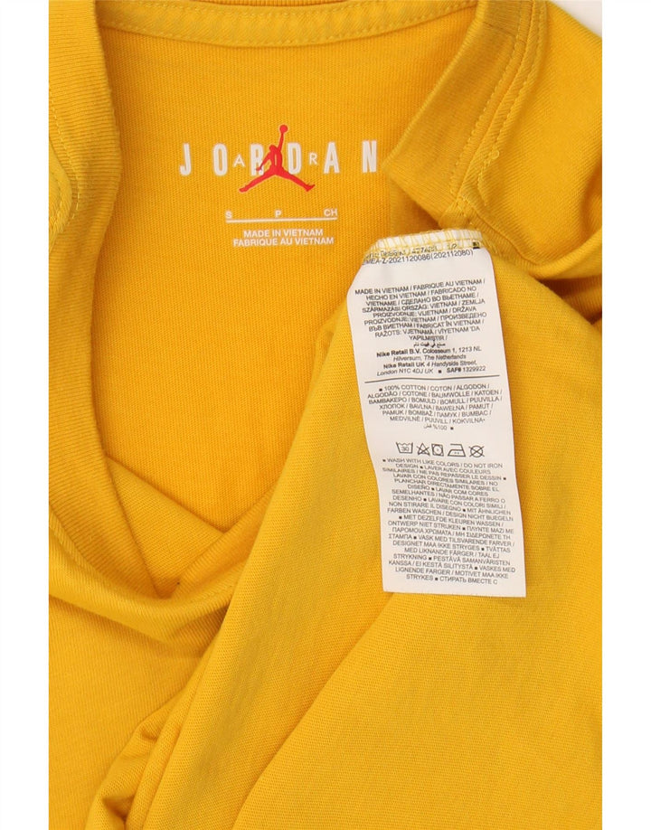 JORDAN Mens T-Shirt Top Small Yellow Cotton