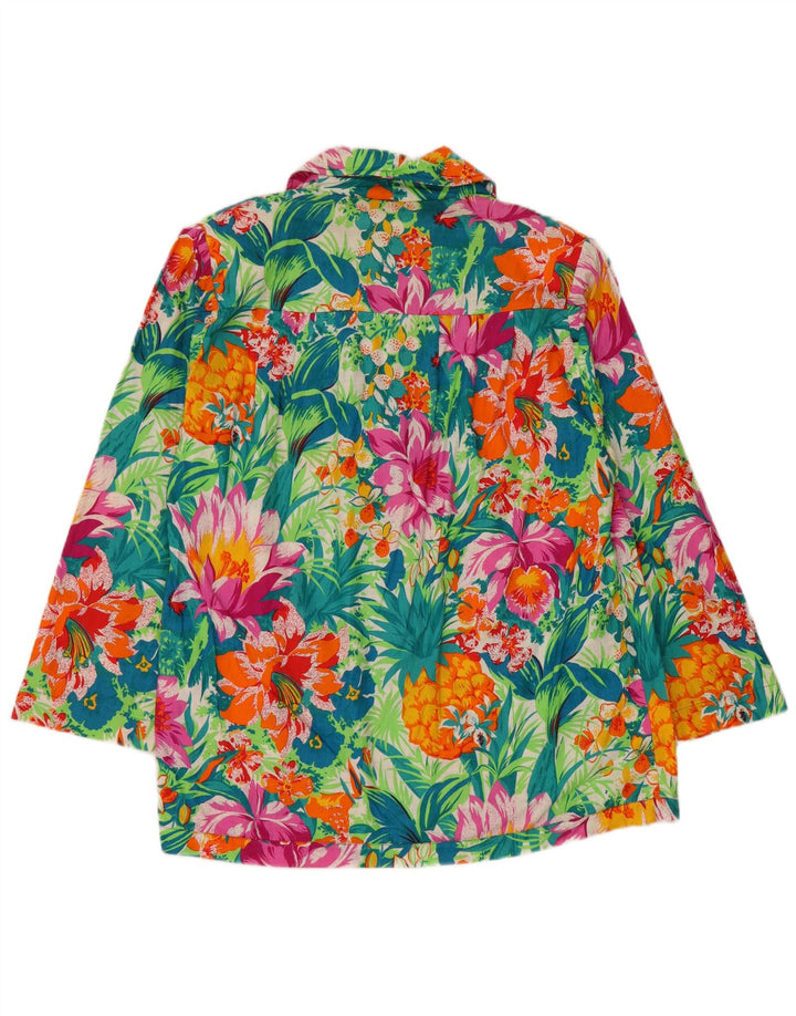 Vintage Dame 2 Button Blazer Jacket UK 16 Large Multicolored Floral