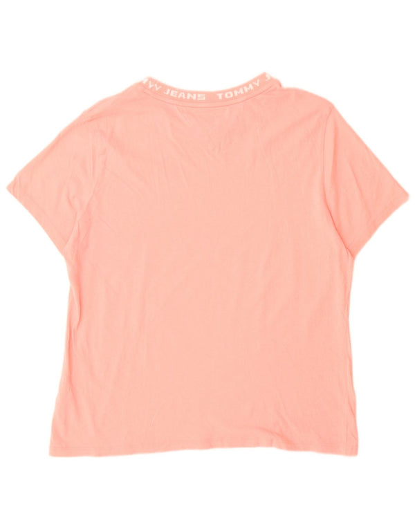 Tommy Hilfiger Dame Grafisk T-Shirt Top UK 18 XL Pink Bomuld