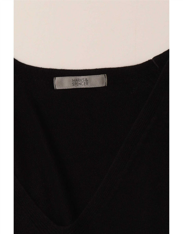 Marks & Spencer Dame V-hals sweater UK 12 Medium Sort