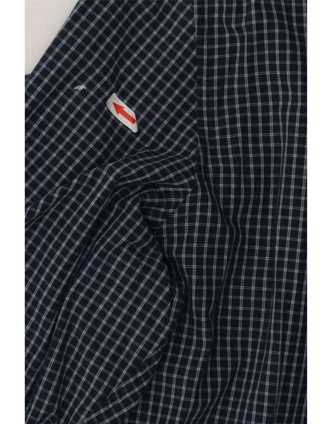 Lacoste Herre Slim Fit Skjorte Størrelse 45 2XL Marineblå ternet bomuld