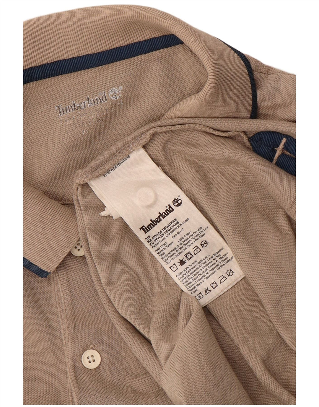 Timberland Polo Shirt til mænd XL Beige Bomuld