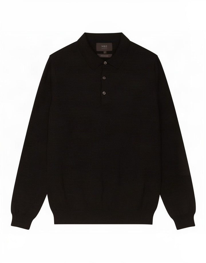 Marks & Spencer Herre Polo Neck Jumper Sweater Stor Grå Akryl
