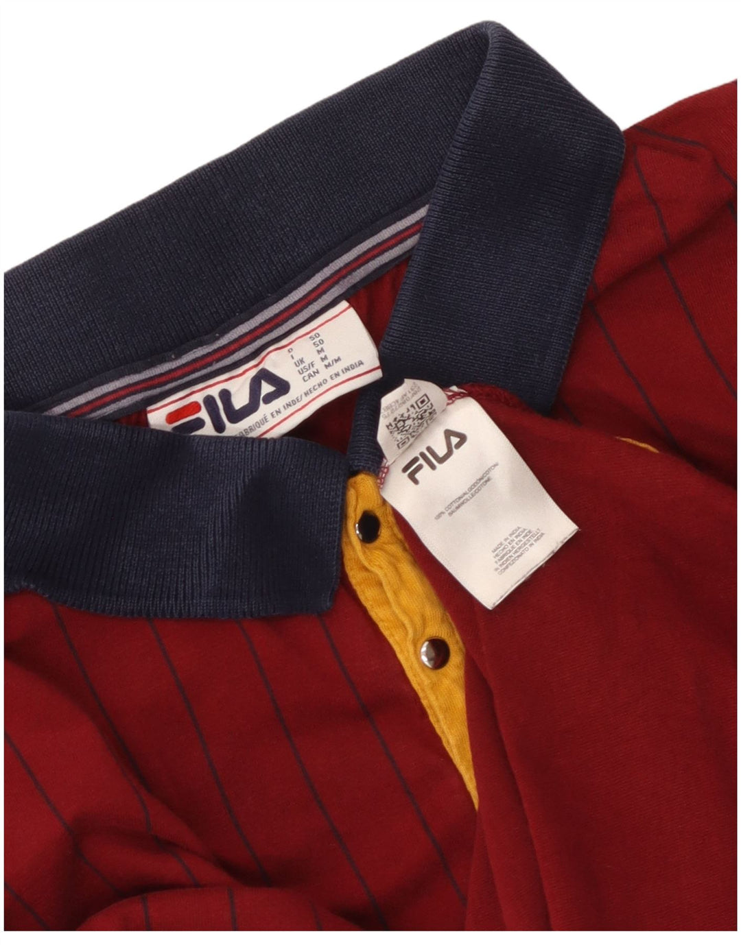 Fila herre poloshirt Medium rødbrun stribet bomuld