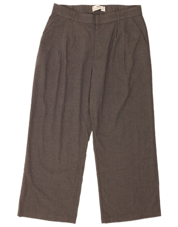 Hollister Herre Højtaljede Brede Ben Casual Bukser XL W38 L27 Grå