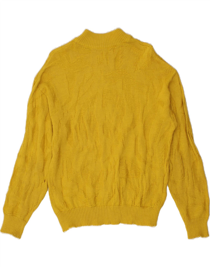 VINTAGE Womens Turtle Neck Jumper Sweater UK 16 Large Yellow Polyacrylic Vintage Vintage and Second-Hand Vintage from Messina Hembry 