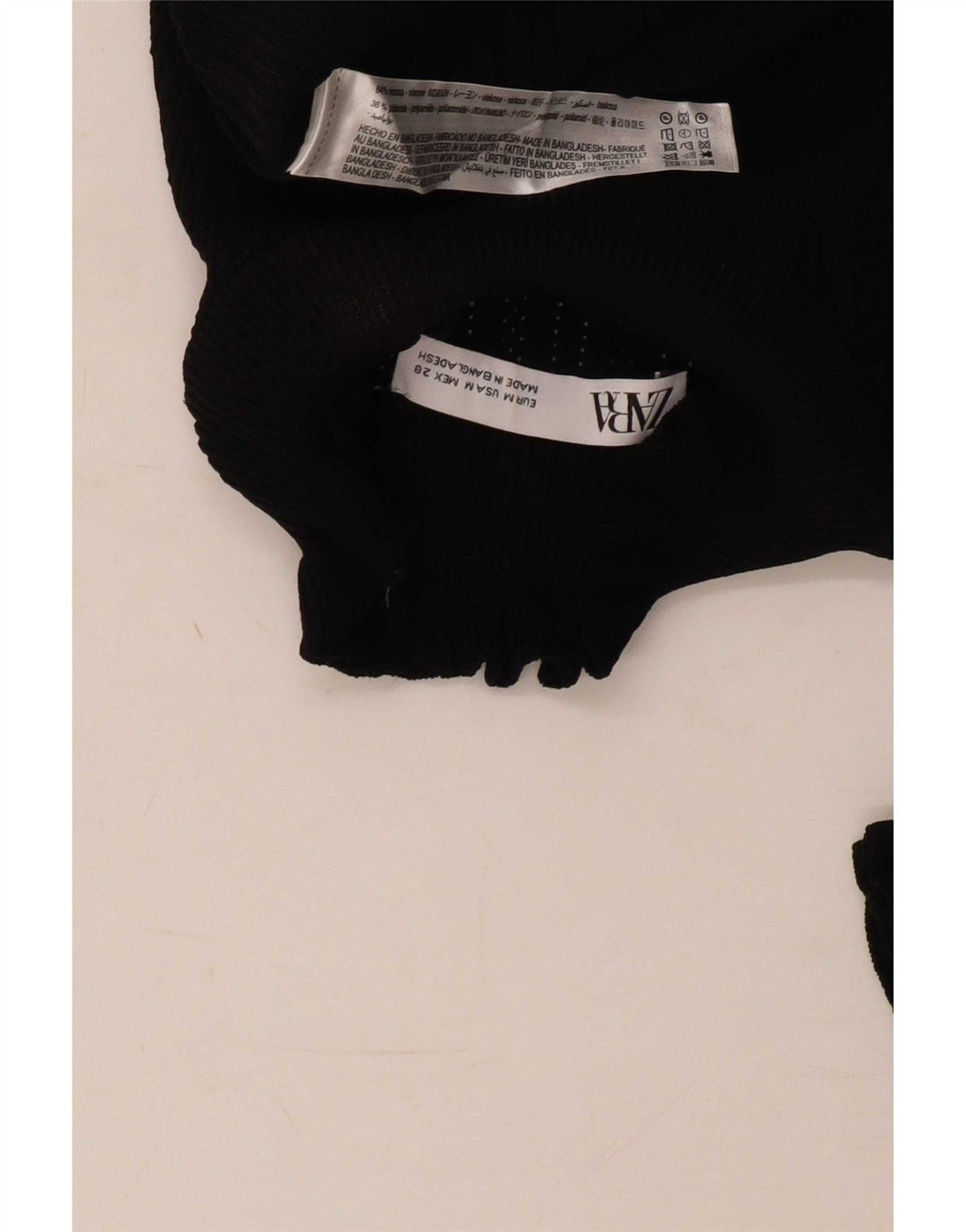 Zara Dame Top Langærmet UK 12 Medium Sort Viscose