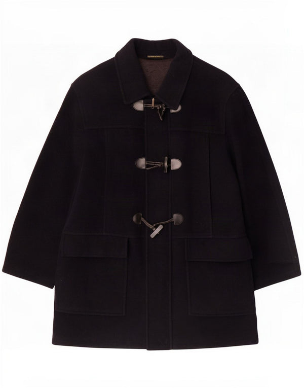 Vintage Dame Oversized Duffle Coat UK 16 Large Navy Blue Wool