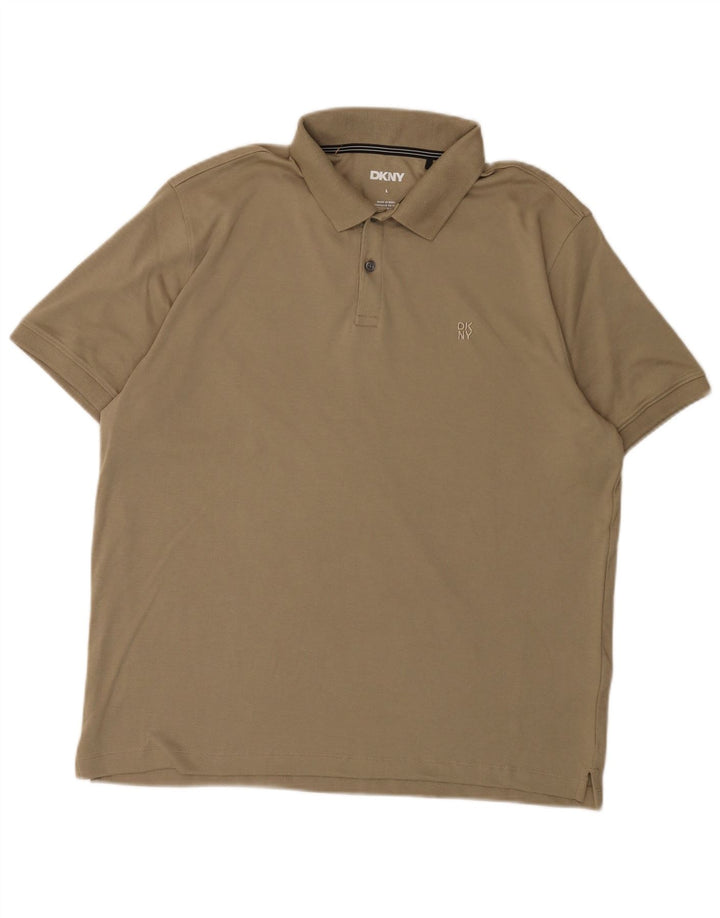 Dkny Herre Polo Shirt Stor Khaki Bomuld