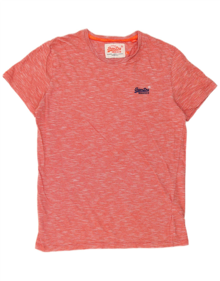 SUPERDRY T-shirt top til mænd, stor rød flækket bomuld