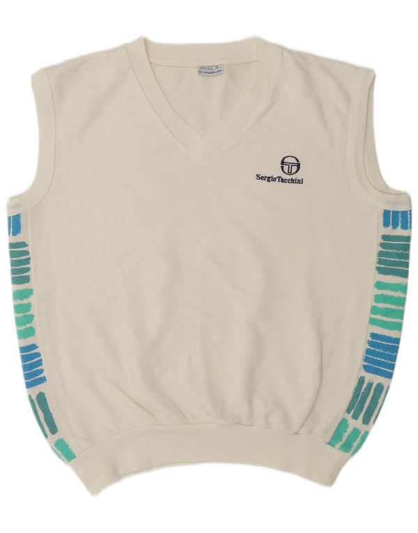 Sergio Tacchini Herrevest Top XL Hvid Colourblock Akryl