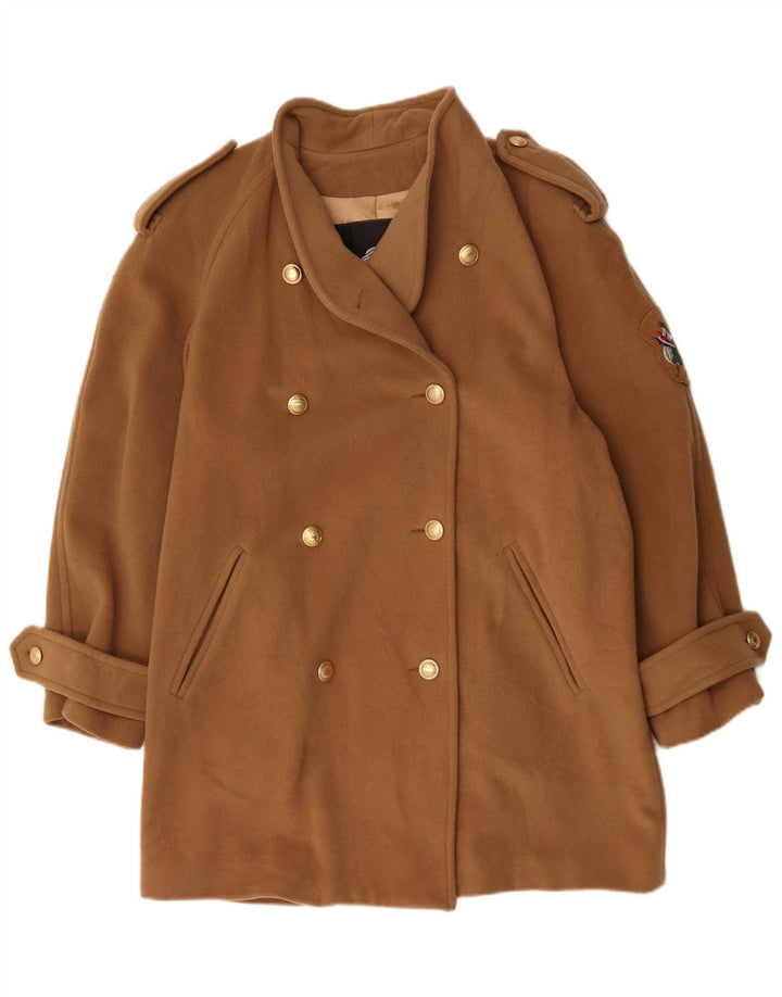 Roccobarocco Dame Militær Oversized Dobbeltradet Frakke UK 18 XL Beige