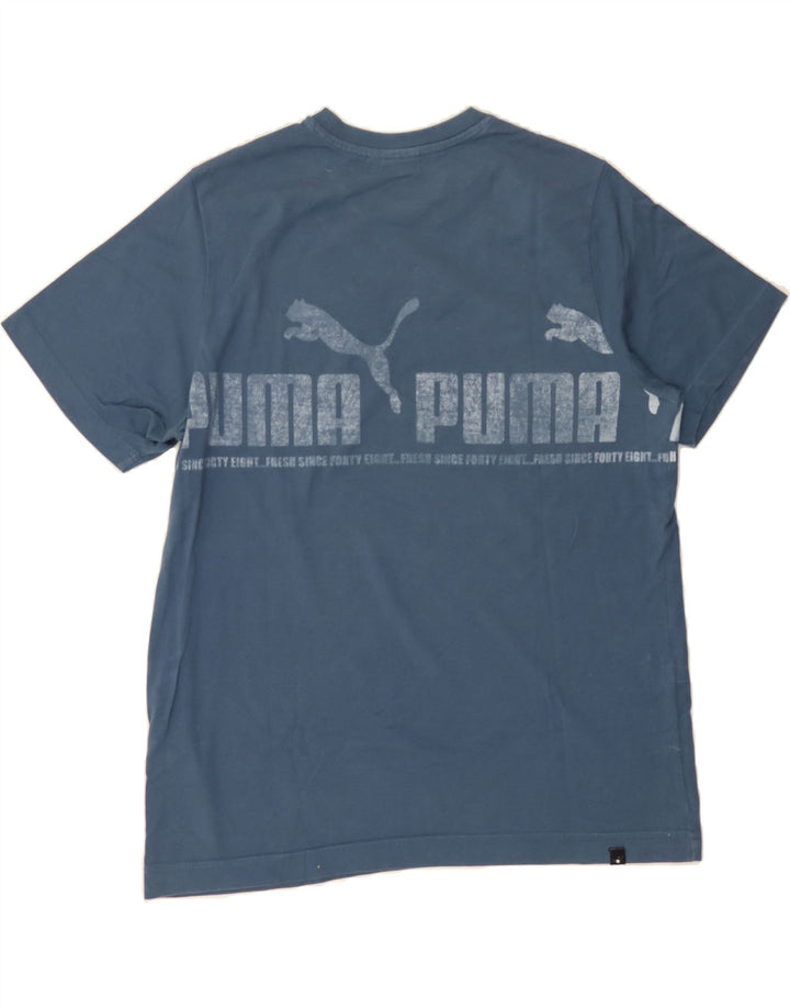 PUMA Mens Graphic T-Shirt Top Large Blue Vintage Puma and Second-Hand Puma from Messina Hembry 