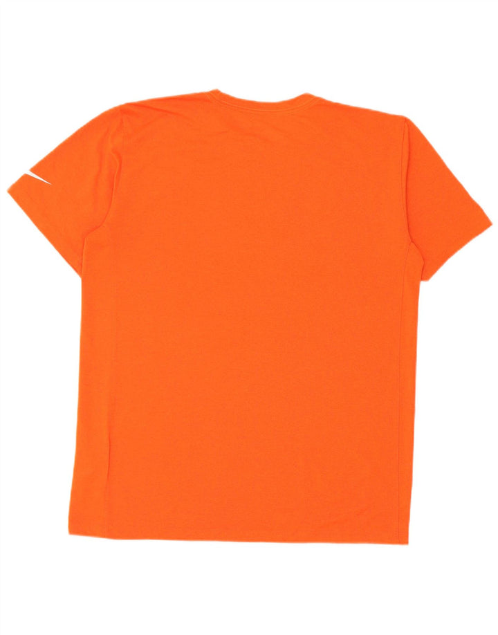 Nike Herre Miami Dolphins Grafisk T-Shirt Top Medium Orange Polyester