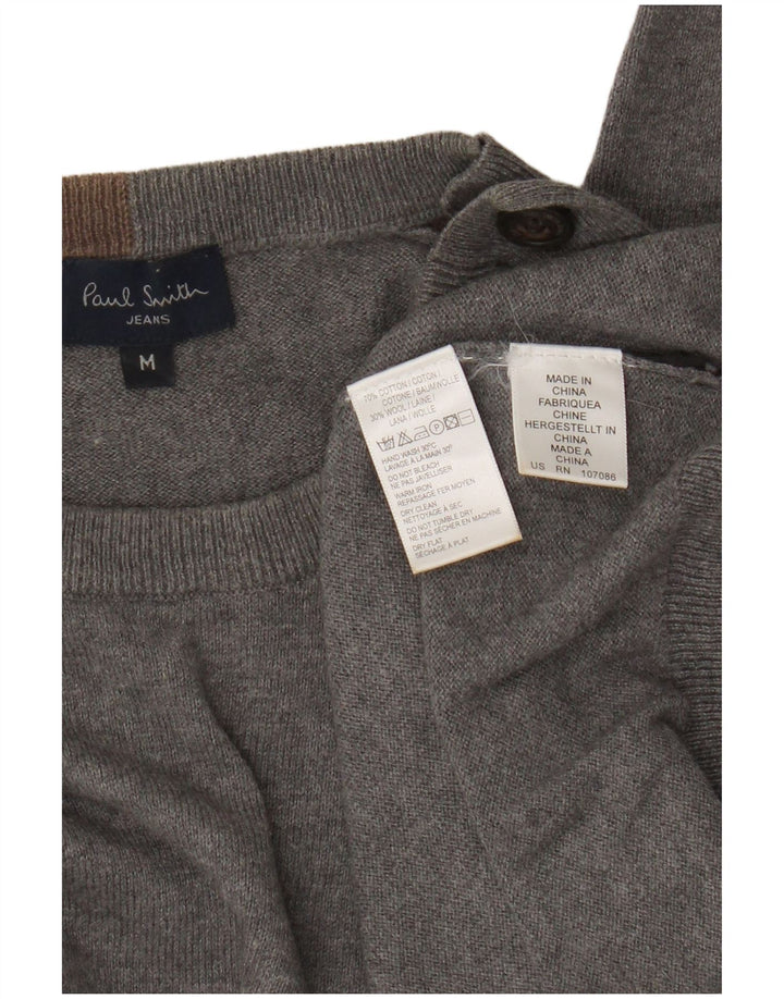 Paul Smith Herre rund hals sweater mellemgrå Colourblock bomuld