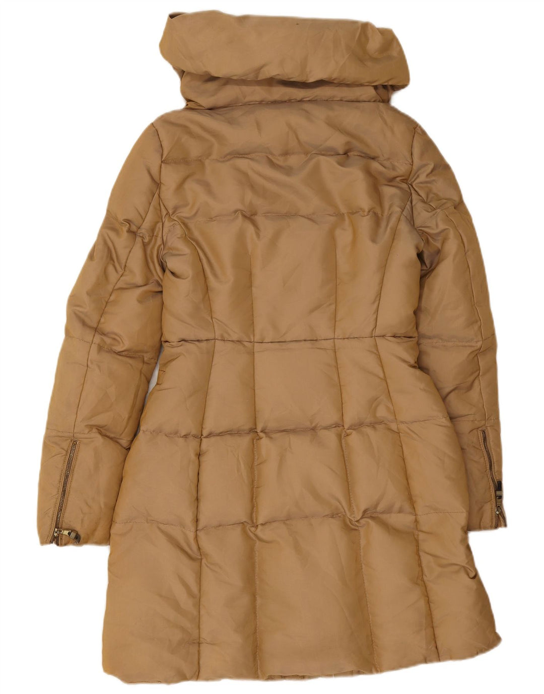 Zara Womens Polstret Frakke UK 10 Small Brown Nylon