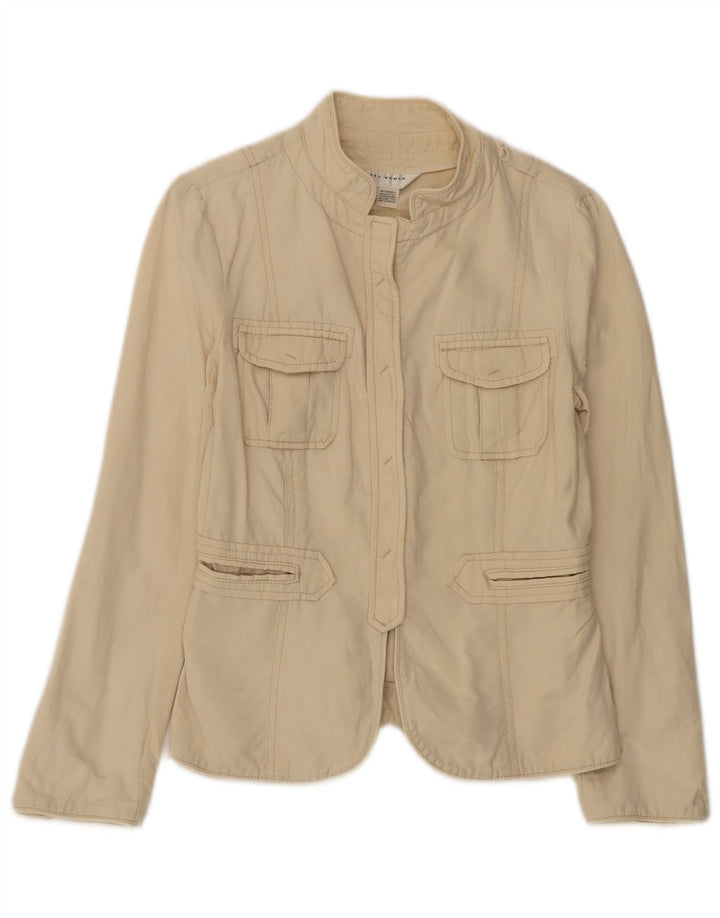 Zara Womens Utility Jacket UK 12 Medium Beige Bomuld