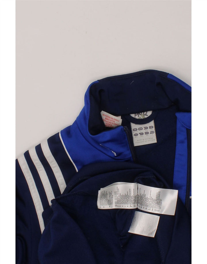 ADIDAS Boys Tracksuit Top Jacket 13-14 Years Navy Blue Colourblock Vintage Adidas and Second-Hand Adidas from Messina Hembry 