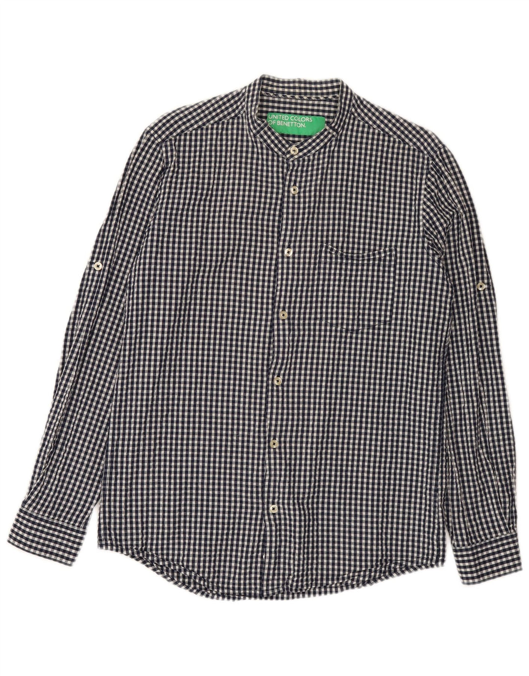 Benetton Herreskjorte Medium Marineblå Gingham Bomuld