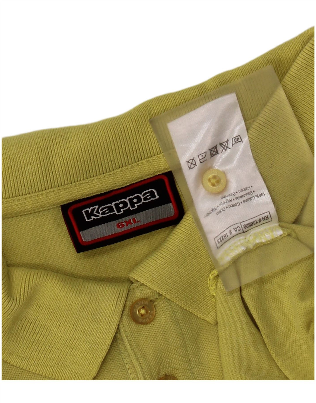 KAPPA herre poloshirt 6XL gul bomuld
