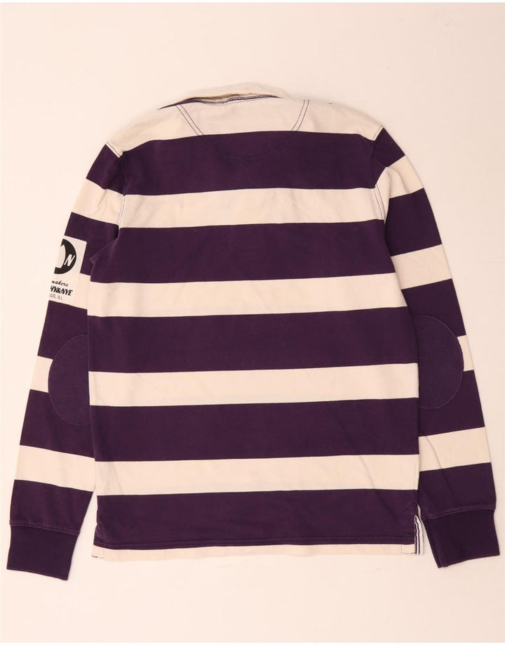 Murphy & Nye Herre grafisk rugby poloshirt Medium lilla stribet