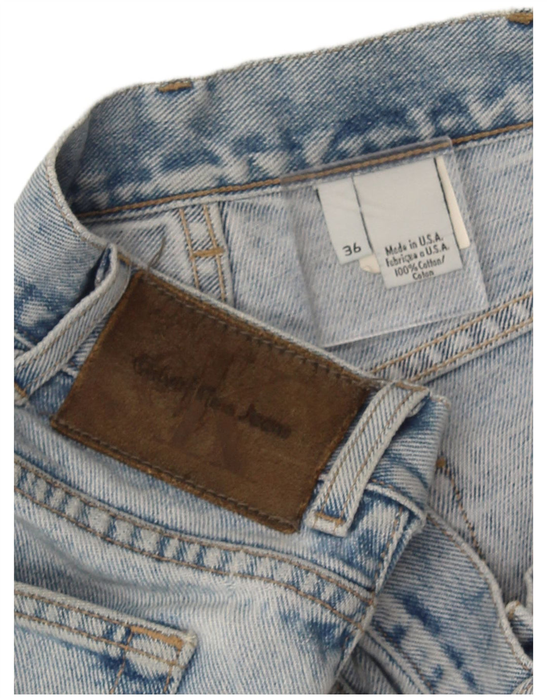 Calvin Klein Straight Jeans til mænd W36 L27 blå bomuld