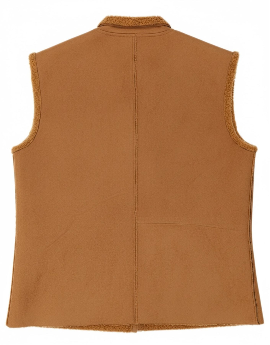AVALON Womens Sherpa Gilet UK 14 Medium Brown Microfibers